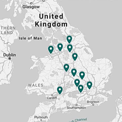 Our survey locations cover England