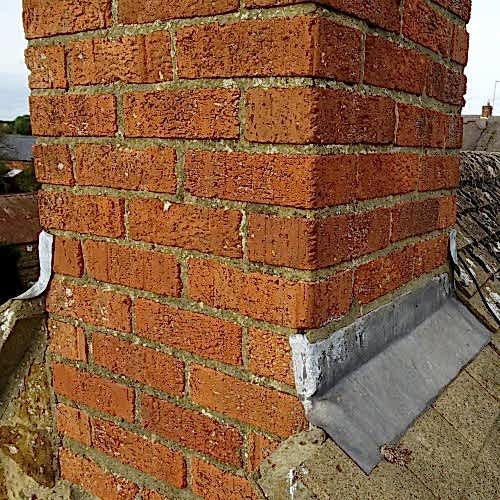 Survey photo of chimney and roof