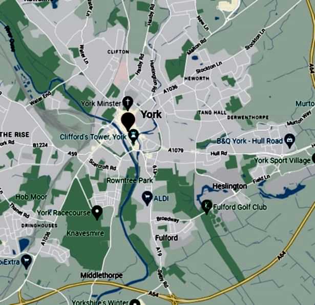 Map for York building surveying firm